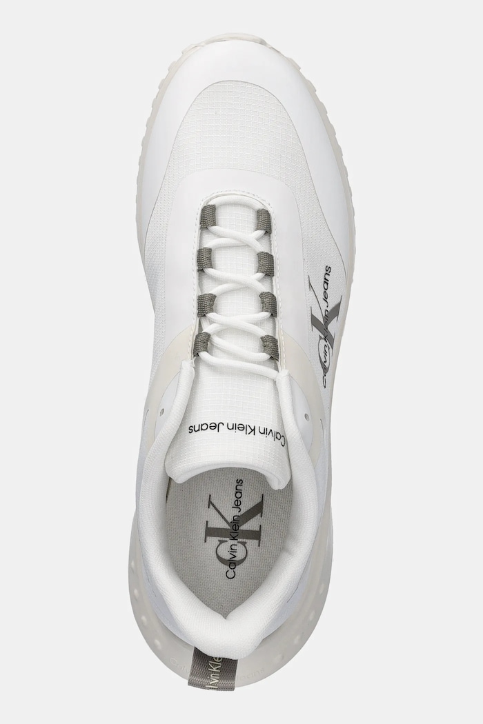 Sneakers boty Calvin Klein Jeans EVA RUNNER LOW LACE ML MIX bílá YM0YM00968