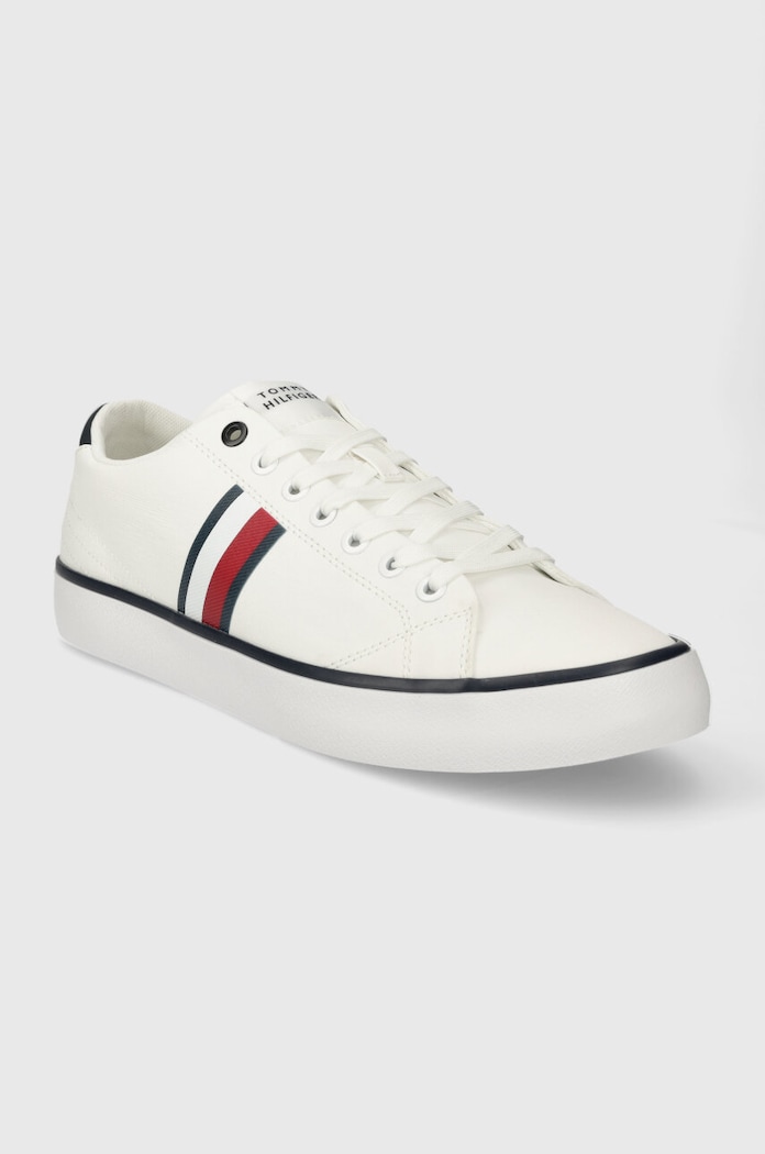 Ниски кецове Tommy Hilfiger TH HI VULC LOW STRIPES MESH FM0FM04946 бял SS24