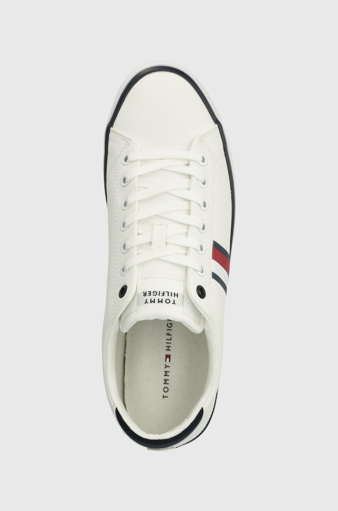 Ниски кецове Tommy Hilfiger TH HI VULC LOW STRIPES MESH бял FM0FM04946