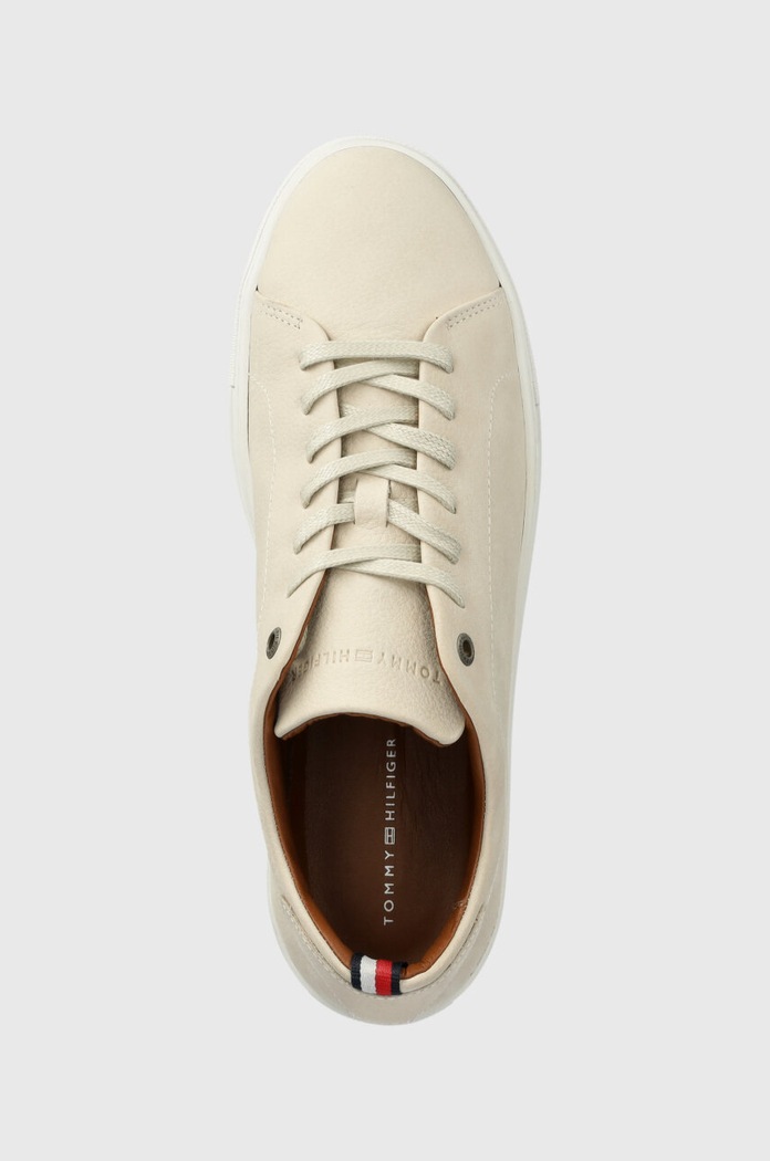 Kožené tenisky Tommy Hilfiger PREMIUM CORPORATE LTH SEASONAL béžová FM0FM04965