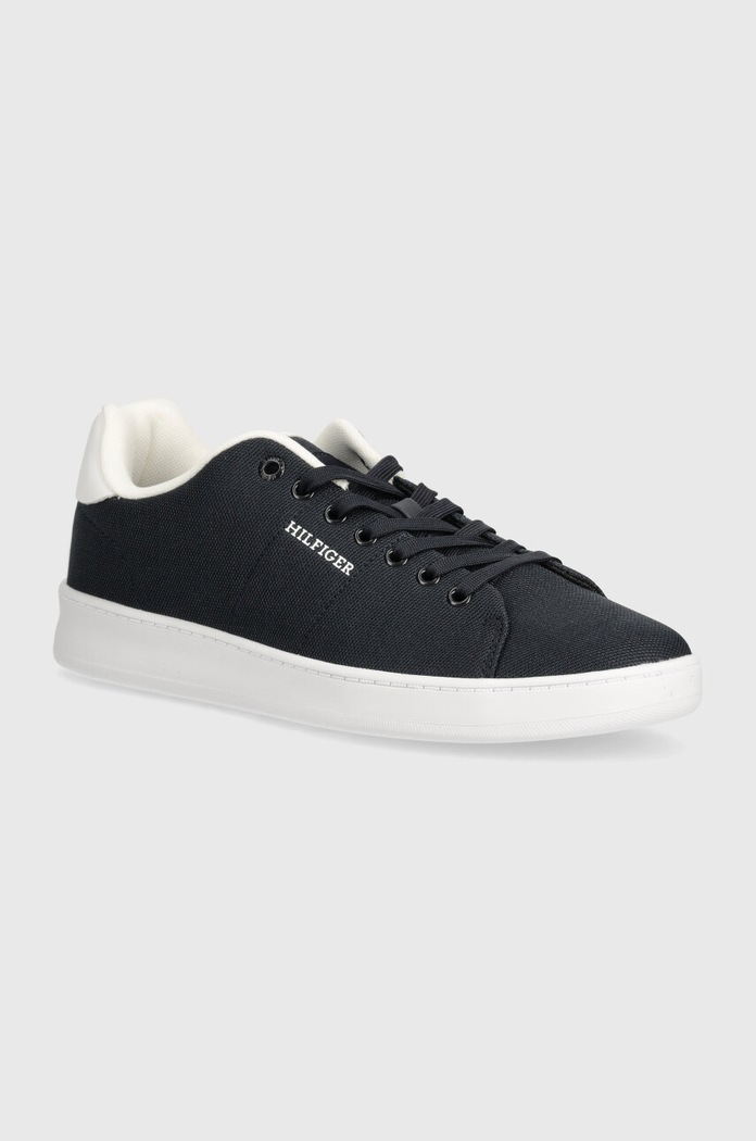 Tommy Hilfiger sneakers COURT CUPSOLE PIQUE TEXTILE mic de statură bleumarin FM0FM04967