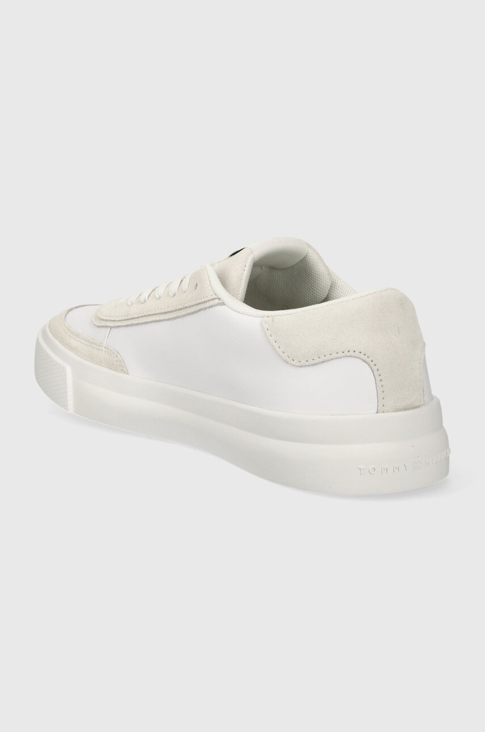 Obuwie Tommy Hilfiger sneakersy skórzane TH CUPSET RWB LTH FM0FM04975 biały