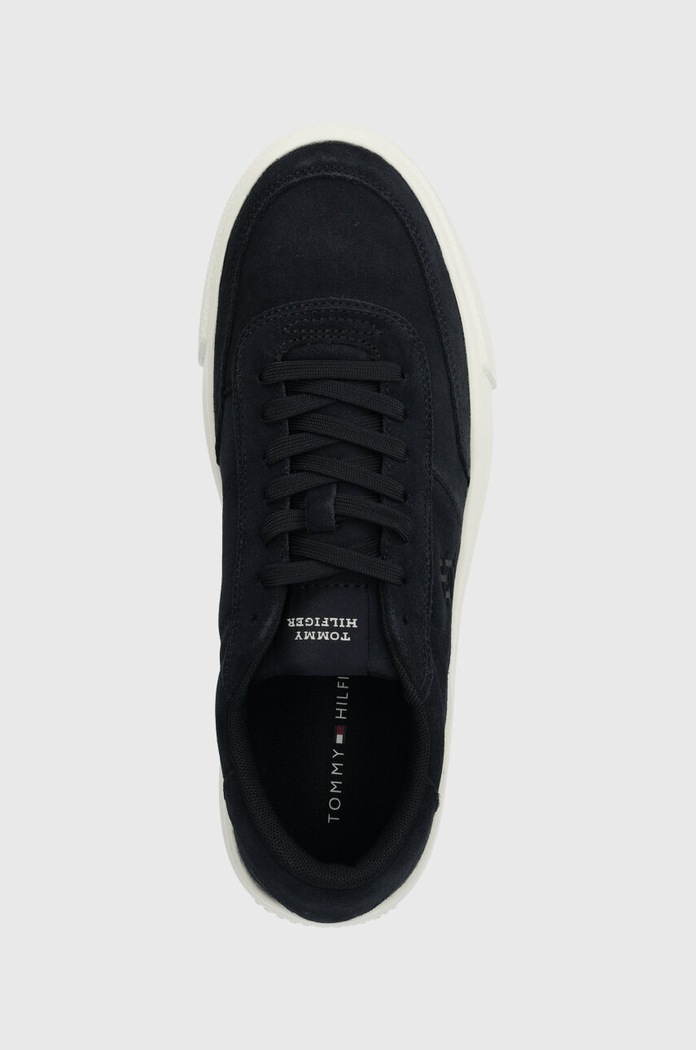 Semišové tenisky Tommy Hilfiger TH CUPSET SUEDE tmavomodrá FM0FM04977