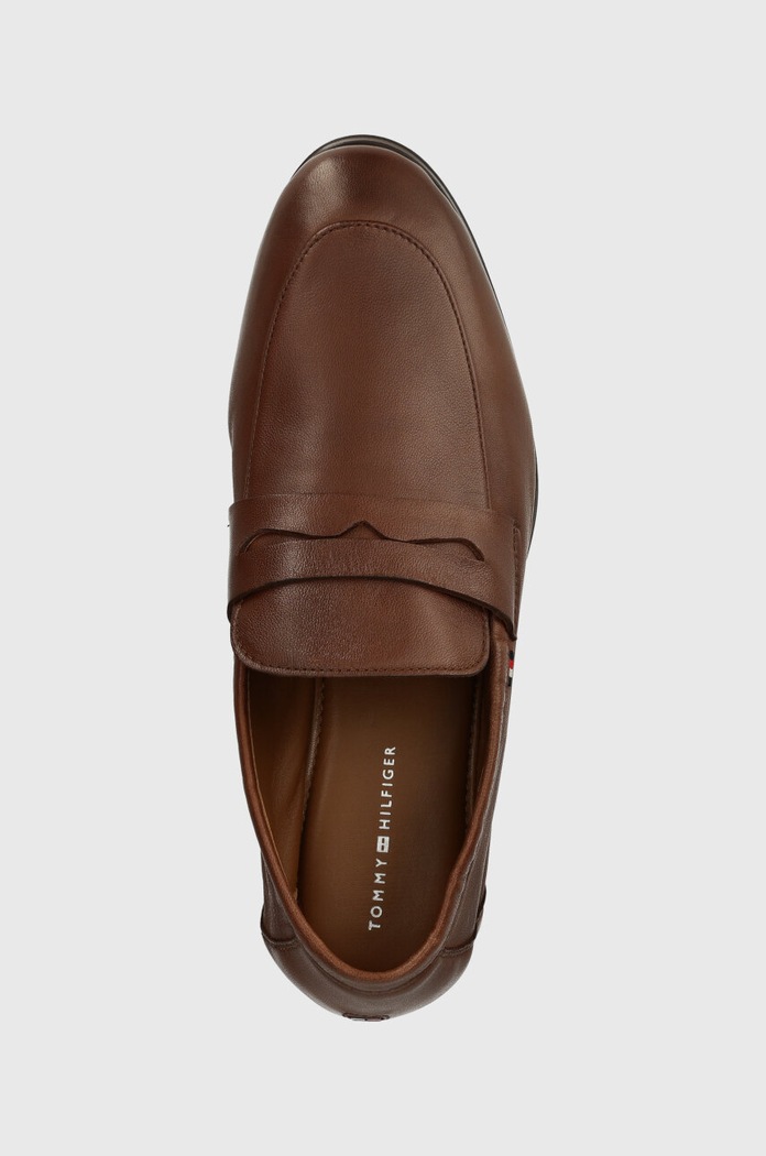Tommy Hilfiger mokasyny skórzane CASUAL LIGHT FLEXIBLE LTH LOAFER brązowy FM0FM04989