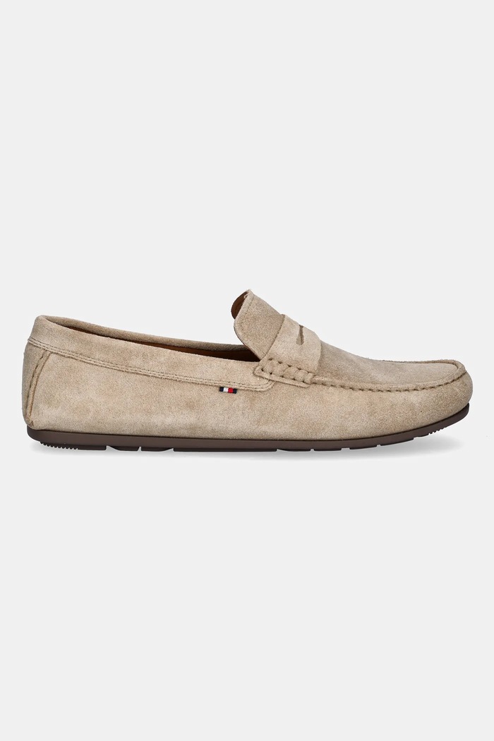 Μοκασίνια σουέτ Tommy Hilfiger CASUAL SUEDE DRIVER FM0FM04998 μπεζ SS25