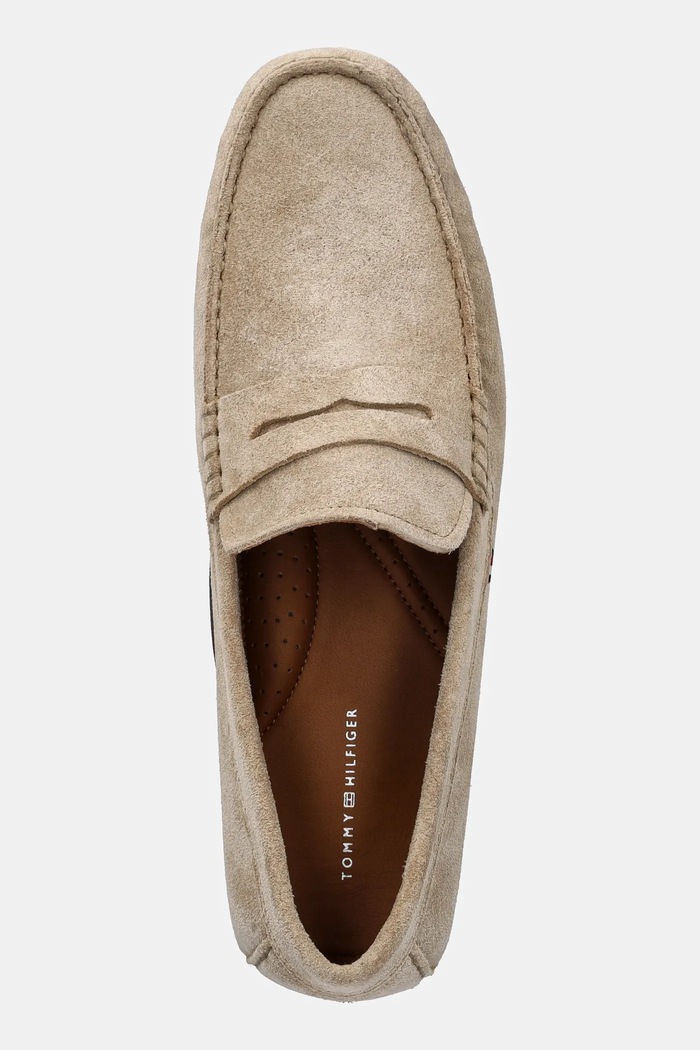 Μοκασίνια σουέτ Tommy Hilfiger CASUAL SUEDE DRIVER μπεζ FM0FM04998