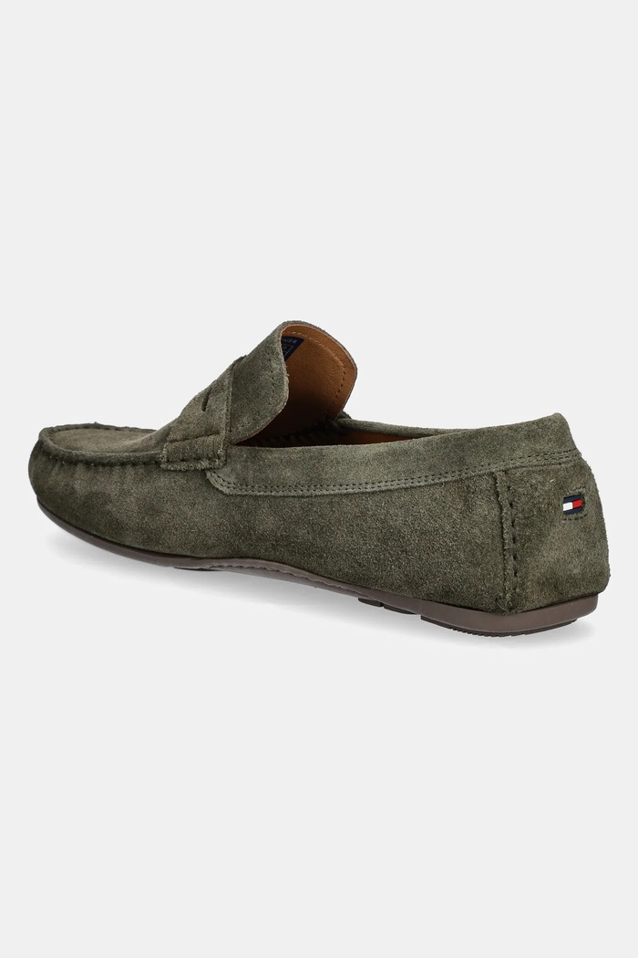 Obuwie Tommy Hilfiger mokasyny zamszowe CASUAL SUEDE DRIVER FM0FM04998 zielony