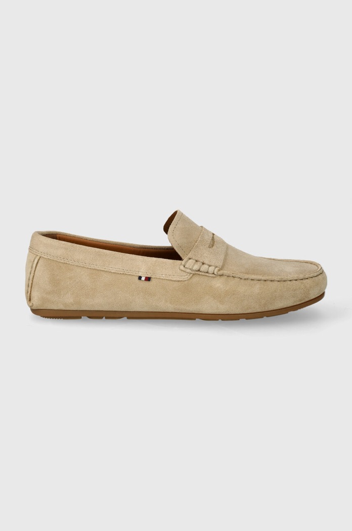 Tommy Hilfiger mokasyny zamszowe CASUAL SUEDE DRIVER skóra zamszowa beżowy FM0FM04998