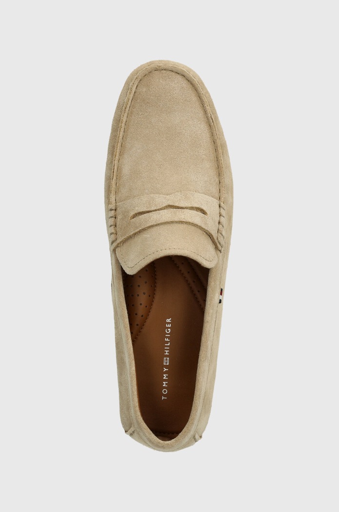 Tommy Hilfiger mokasyny zamszowe CASUAL SUEDE DRIVER beżowy FM0FM04998