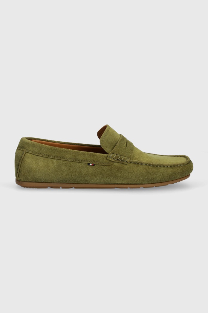 Tommy Hilfiger mokasyny zamszowe CASUAL SUEDE DRIVER FM0FM04998 zielony SS25