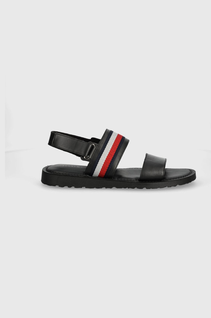 Sandály Tommy Hilfiger CORE LTH STRAPPY SANDAL FM0FM05009 černá SS24