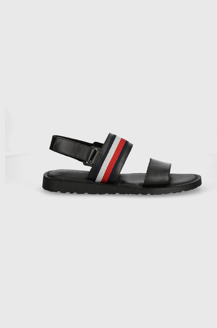 Sandály Tommy Hilfiger CORE LTH STRAPPY SANDAL FM0FM05009 černá SS24