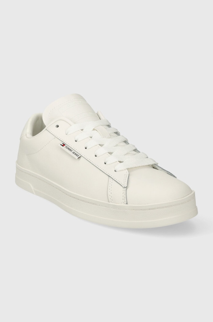 Kožne tenisice Tommy Jeans TJM LEATHER LOW CUPSOLE EM0EM01374 bijela AW24