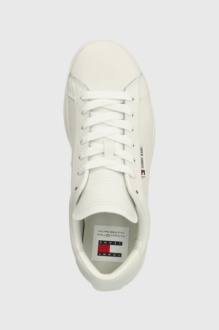 Kožne tenisice Tommy Jeans TJM LEATHER LOW CUPSOLE bijela EM0EM01374