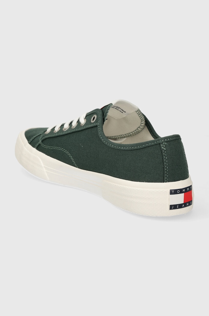 Obuwie Tommy Jeans tenisówki TJM LACE UP CANVAS COLOR EM0EM01365 zielony