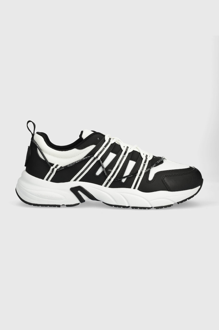 Sneakers Calvin Klein Jeans RETRO TENNIS LOW LACEUP MIX DIF υφασμάτινο μαύρο YM0YM00918