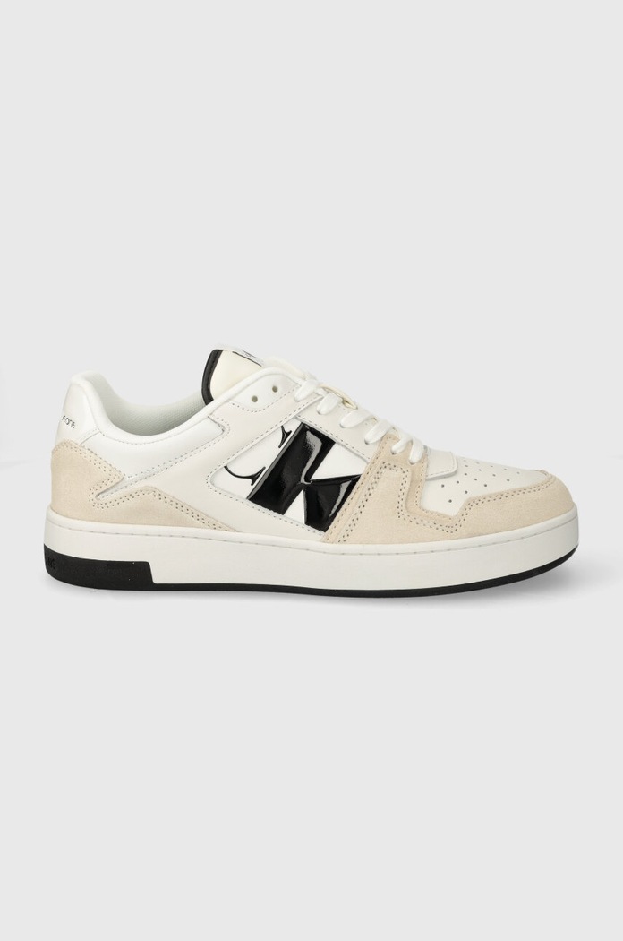 Tenisky Calvin Klein Jeans BASKET CUPSOLE LOW LTH NBS DC usňová koža biela YM0YM00933