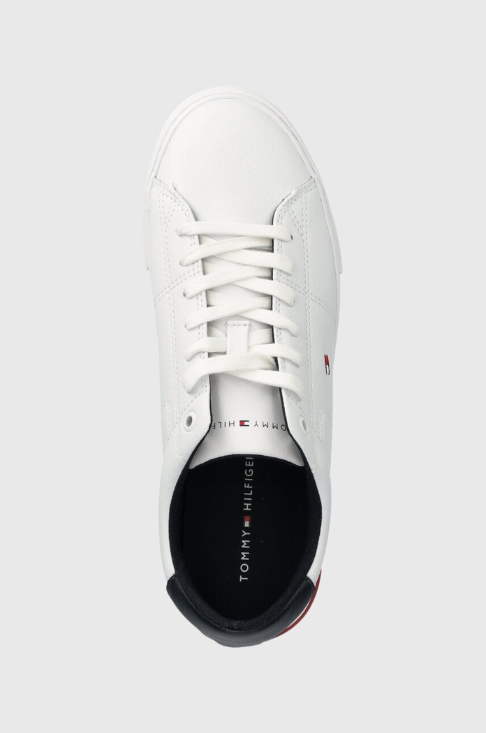 Tommy Hilfiger sneakersy skórzane ESSENTIAL LEATHER DETAIL VULC biały FM0FM04047