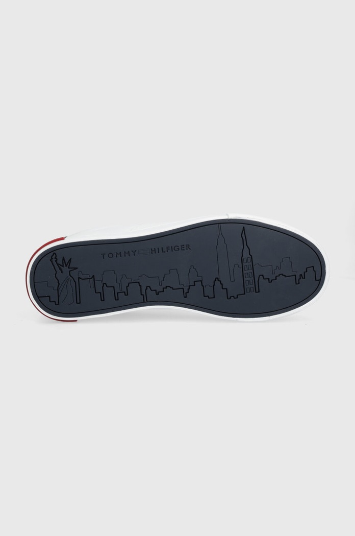Tommy Hilfiger sneakersy skórzane ESSENTIAL LEATHER DETAIL VULC FM0FM04047 biały