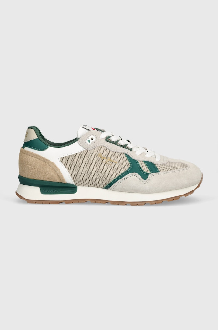 Sneakers boty Pepe Jeans PMS40004 semišová kůže béžová PMS40004