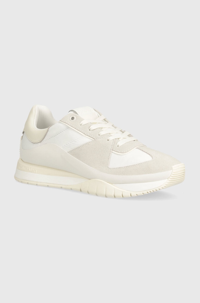 Tenisice Calvin Klein LOW TOP LACE UP MIX sintetički bijela HM0HM01403