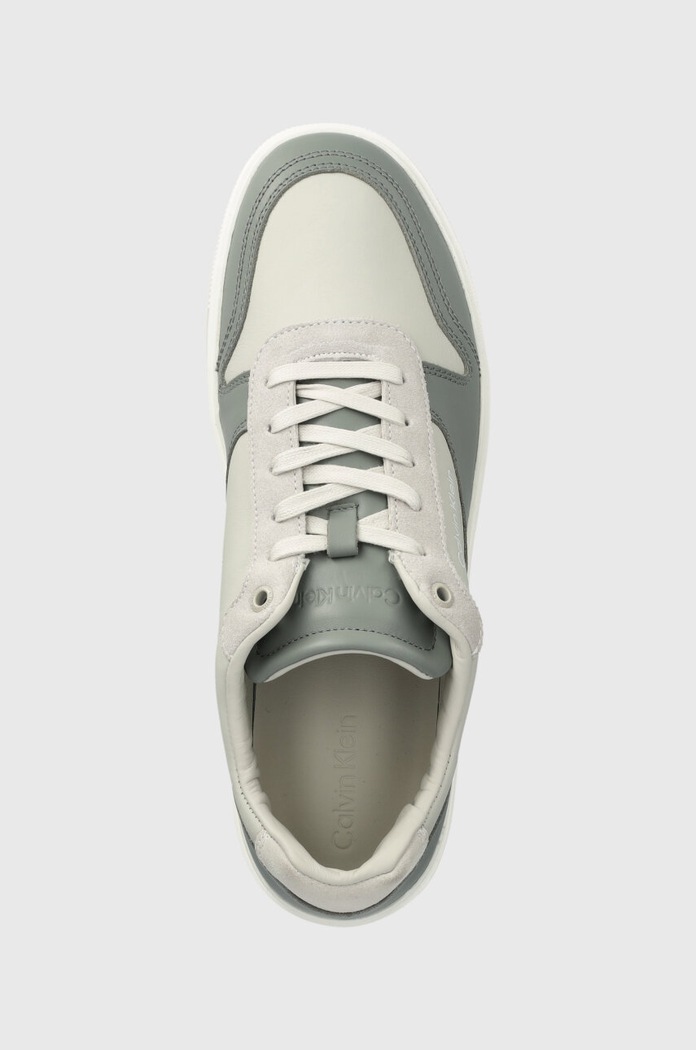 Δερμάτινα sneakers Calvin Klein LOW TOP LACE UP BSKT γκρί HM0HM01402