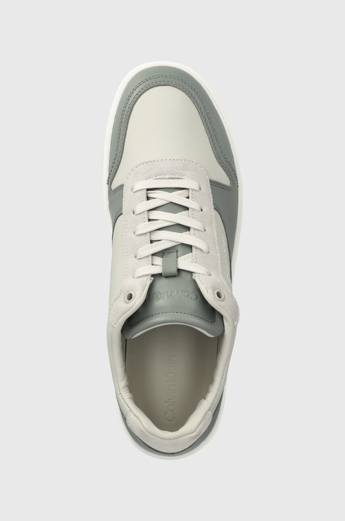 Δερμάτινα sneakers Calvin Klein LOW TOP LACE UP BSKT γκρί HM0HM01402