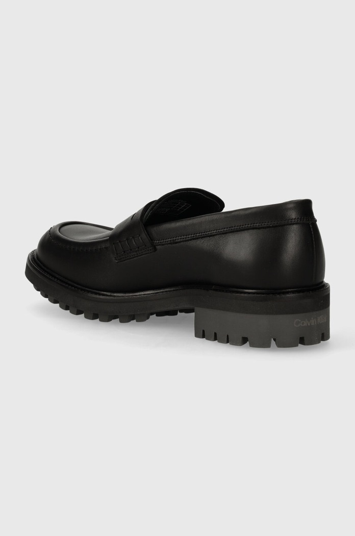 Obuv Kožené mokasíny Calvin Klein HM0HM01389 čierna