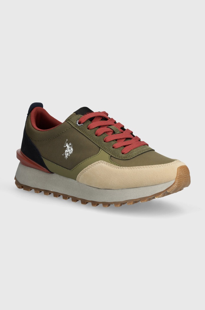 Sneakers U.S. Polo Assn. JASPER απομίμηση λείου δέρματος πράσινο JASPER001M.4HN1