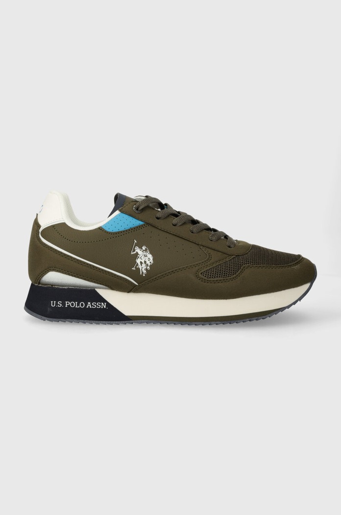 U.S. Polo Assn. sneakersy NOBIL imitacja skóry licowej zielony NOBIL003M.4HY5
