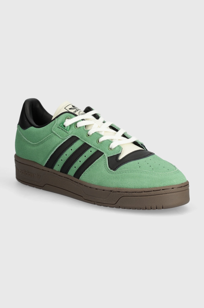 adidas Originals sneakers din piele intoarsă Rivalry 86 Low mic de statură verde ID8409