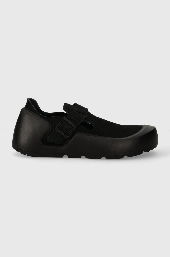 Туфли на низком ходу из нубука Birkenstock Reykjavik 1027471 чёрный SS24