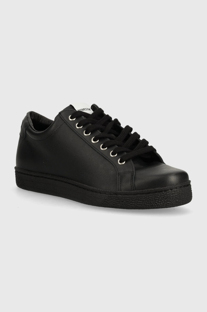 Δερμάτινα sneakers Novesta ITOH φλατ μαύρο N774004.01Y01Y615