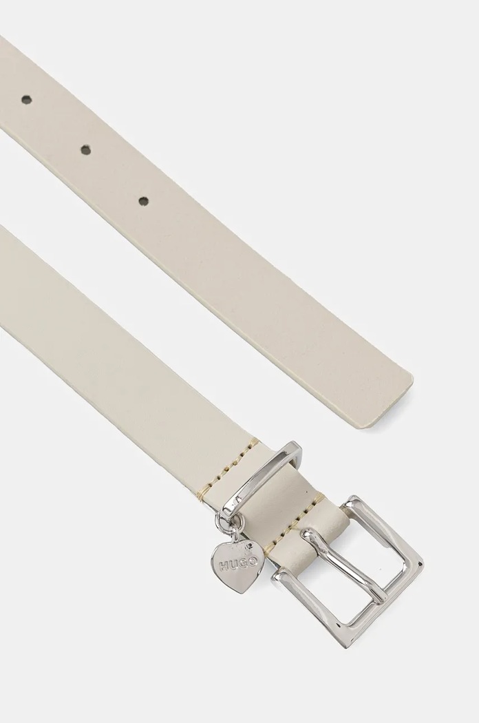 Kožený pásek HUGO 50503444 bílá SS25