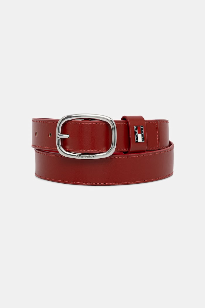 Tommy Jeans curea pentru femei din piele rosu AW0AW15836