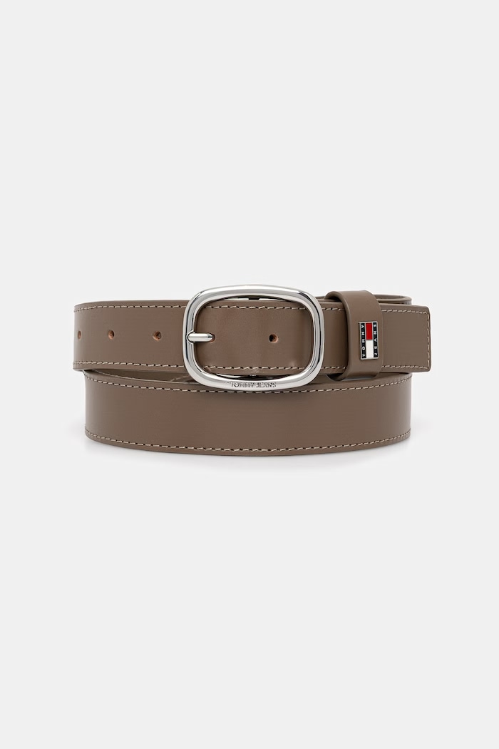 Tommy Jeans curea pentru femei din piele maro AW0AW15836