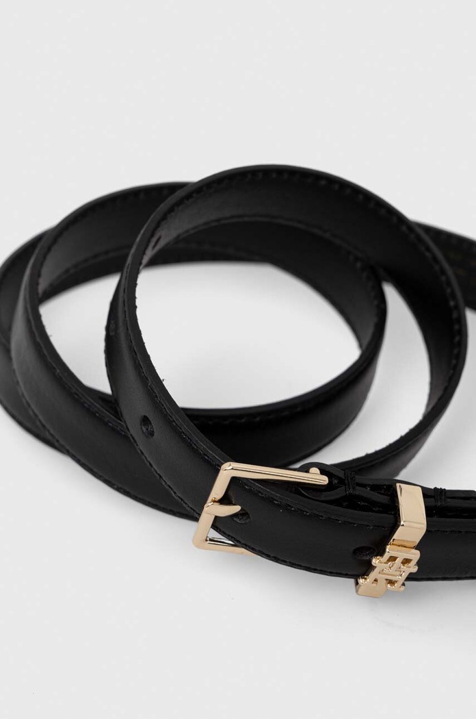 Kožený opasok Tommy Hilfiger AW0AW16024 čierna SS24