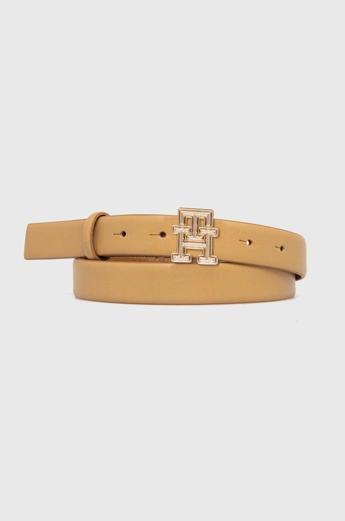 Tommy Hilfiger Kožený pásek Tommy Hilfiger béžová AW0AW16028