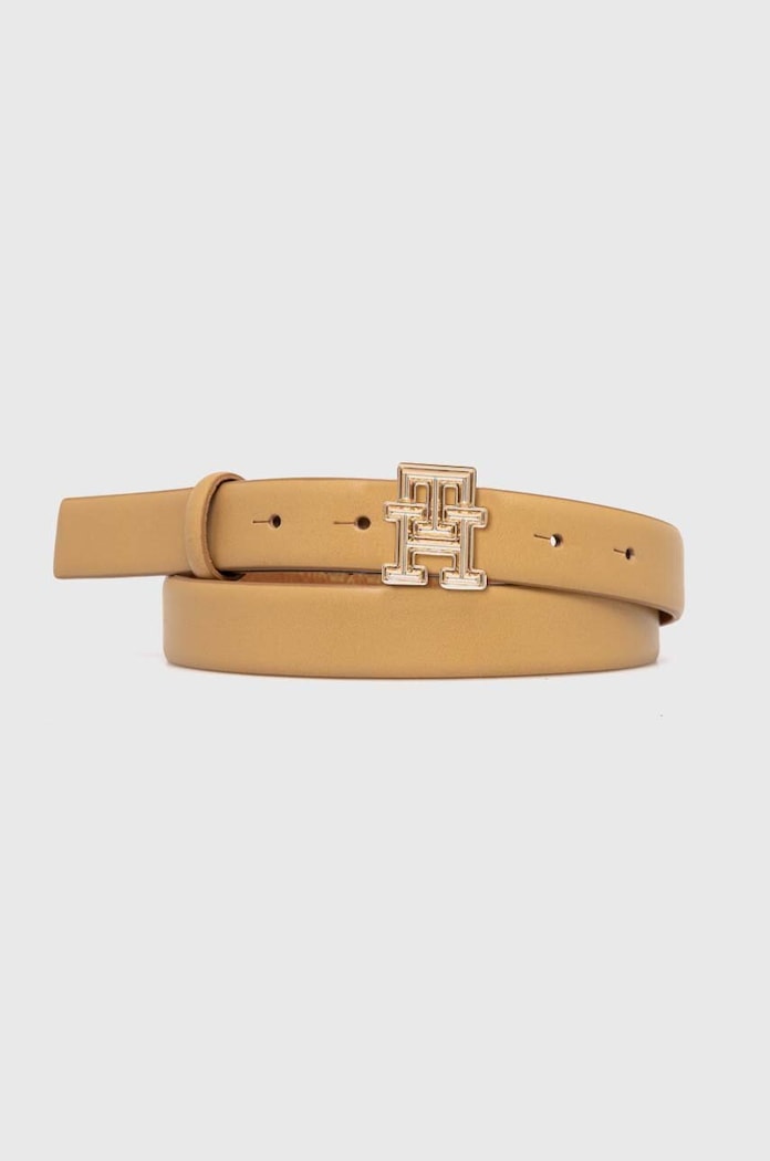 Tommy Hilfiger Kožený pásek Tommy Hilfiger béžová AW0AW16028