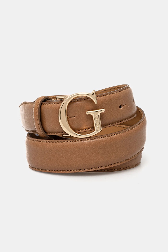 Guess pasek skórzany beżowy BW9118.P4230