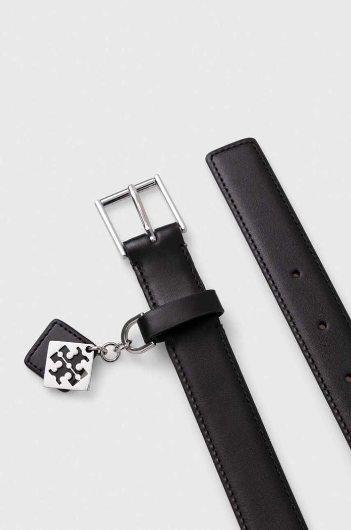 Usnjen pas Tory Burch 1" Swing 155045.001 črna SS24