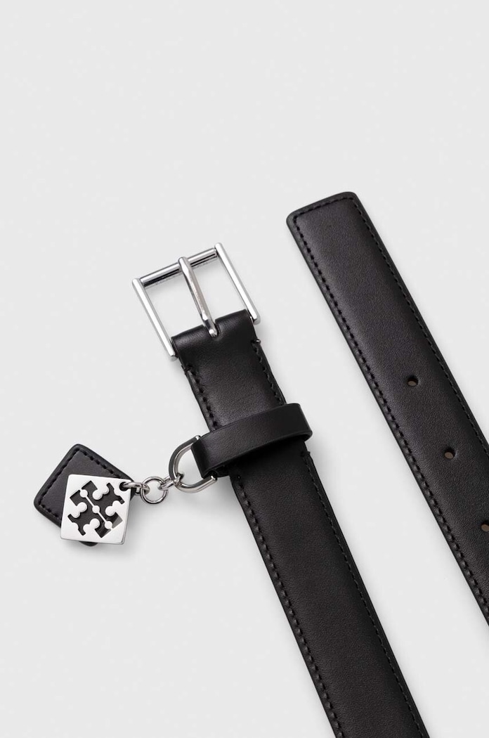 Usnjen pas Tory Burch 1" Swing 155045.001 črna SS24