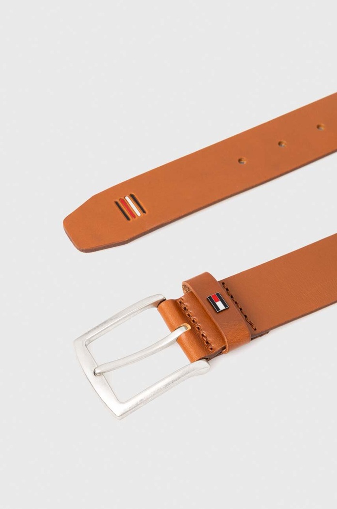 Tommy Hilfiger Pasek skórzany AM0AM12054 brązowy SS24