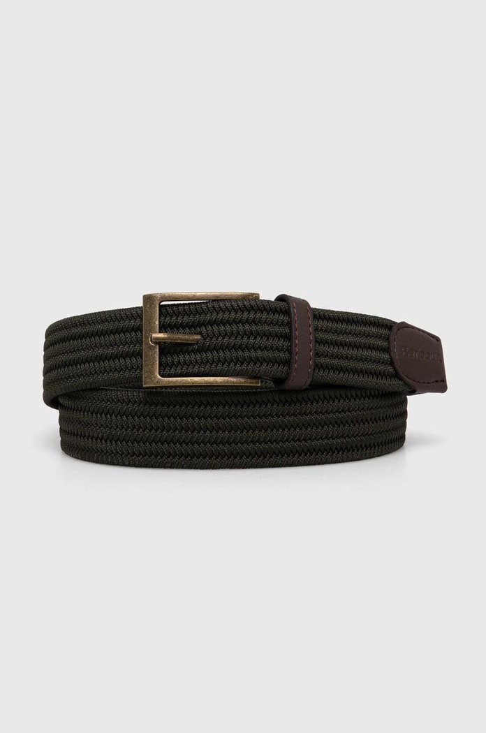 Barbour textilní pásek pánský Nevis imitace kůže zelená MAC0443