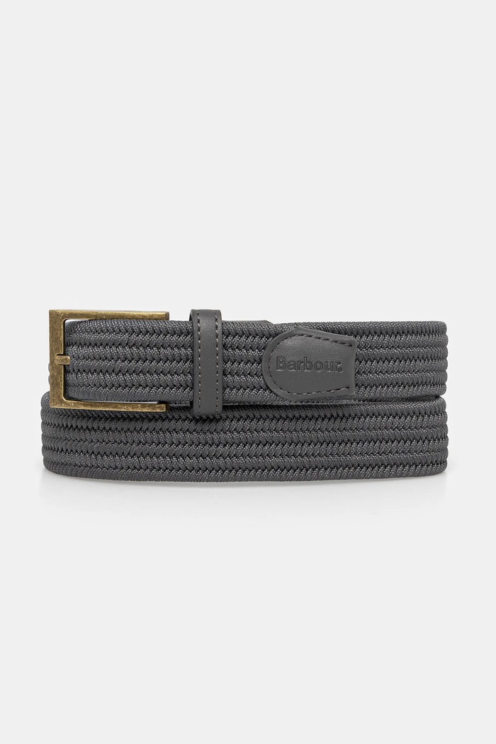 Barbour textilní pásek pánský Nevis imitace kůže šedá MAC0443