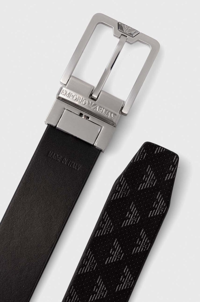 Akcesoria Emporio Armani pasek skórzany dwustronny Y4S502.Y221E.NOS czarny