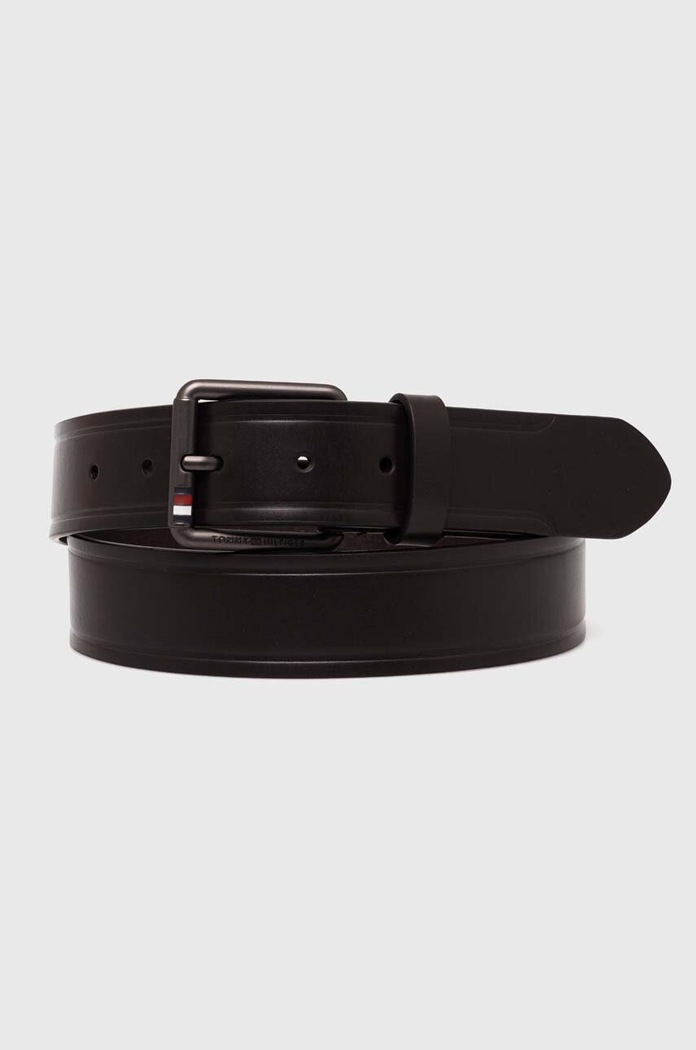 Tommy Hilfiger pasek skórzany Planet friendly brązowy AM0AM12066