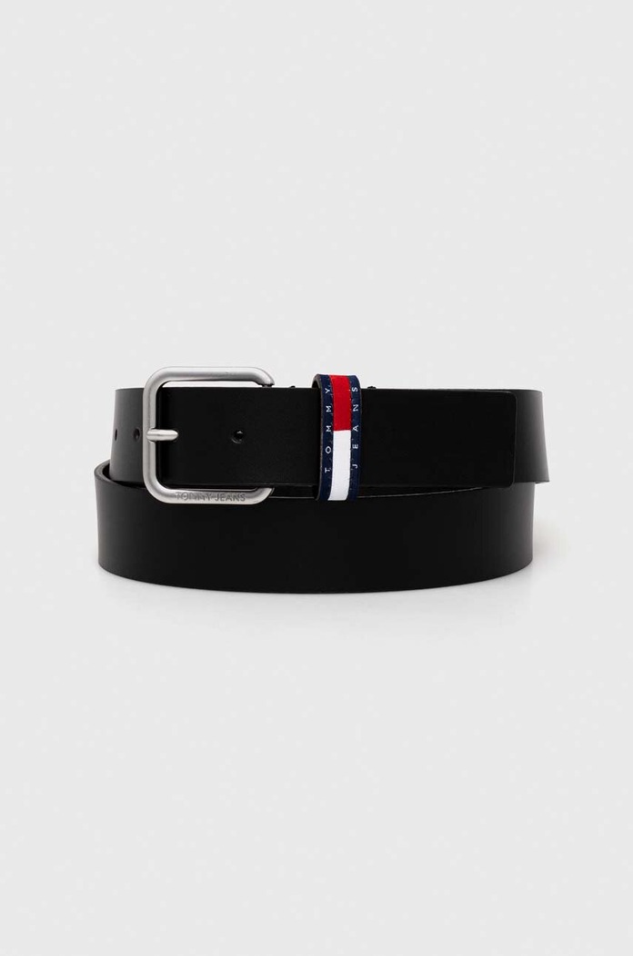 Tommy Jeans bőr öv fekete AM0AM12337