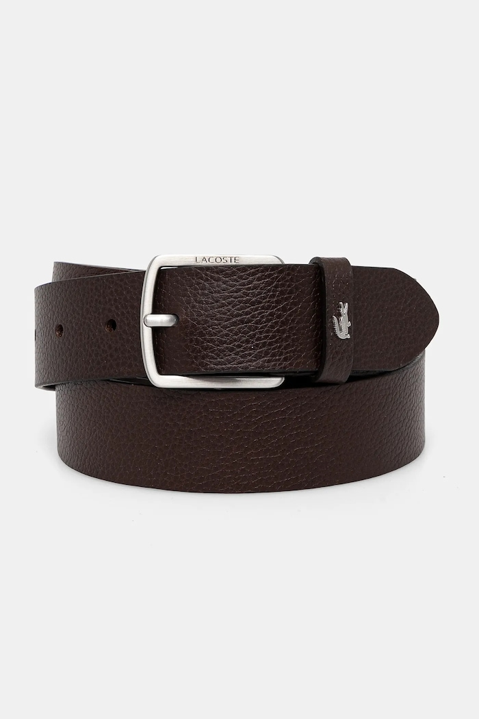 Lacoste leather belt and card holder brown RC4090