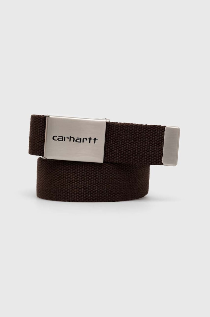 Opasok Carhartt WIP Clip Belt Chrome hnedá I019176.47XX